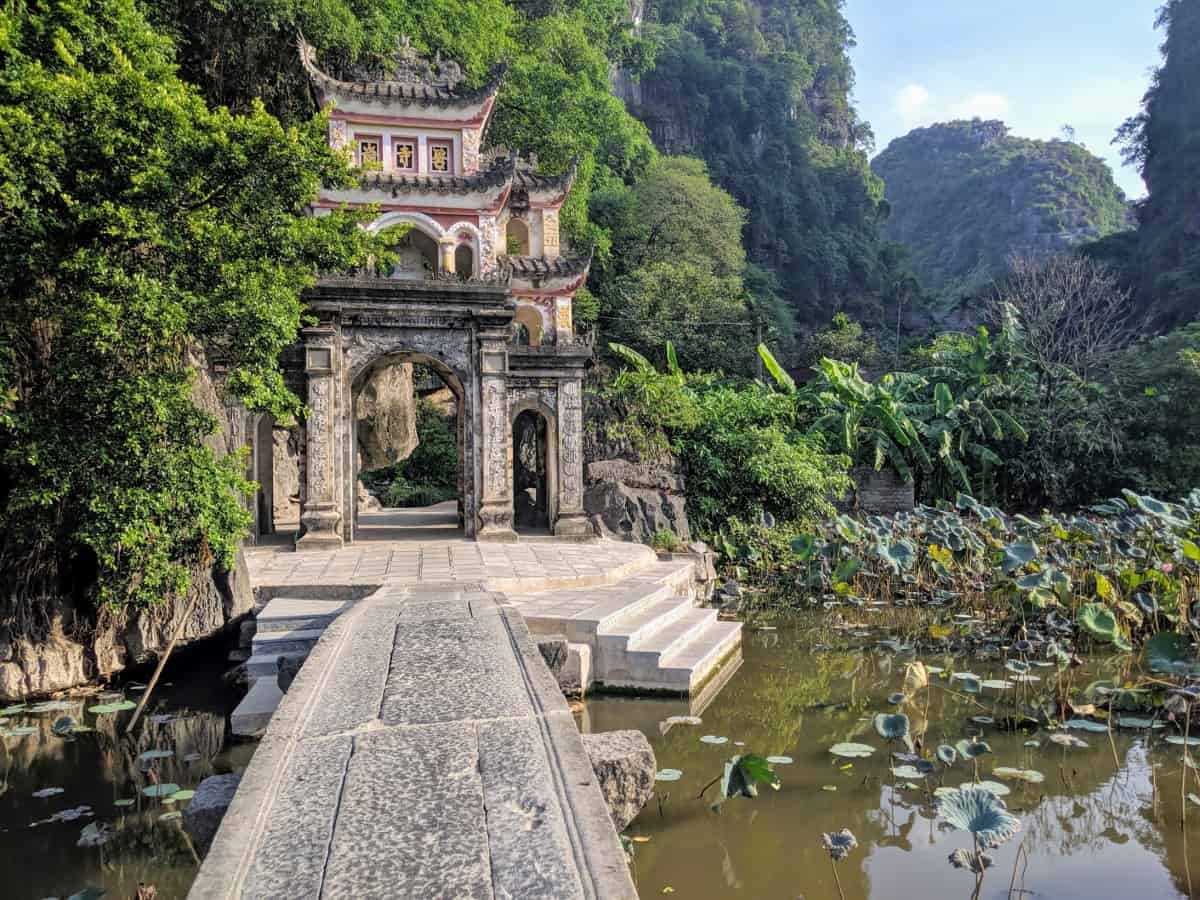Go temple trekking at Bich Dong Pagoda