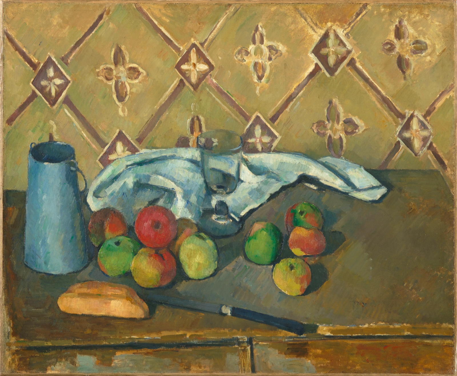 Paul Cézanne, Fruits, serviette et boîte à lait