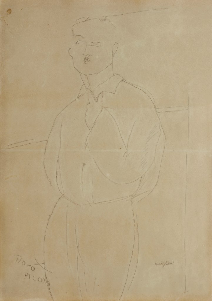 Amedeo Modigliani, Portrait of Paul Guillaume at mid-thigh