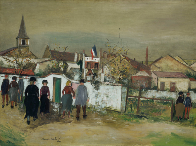 Maurice Utrillo - La Mairie au drapeau}