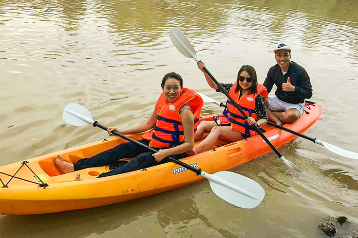 Pedaling and kayaking in Cu Chi tunnels