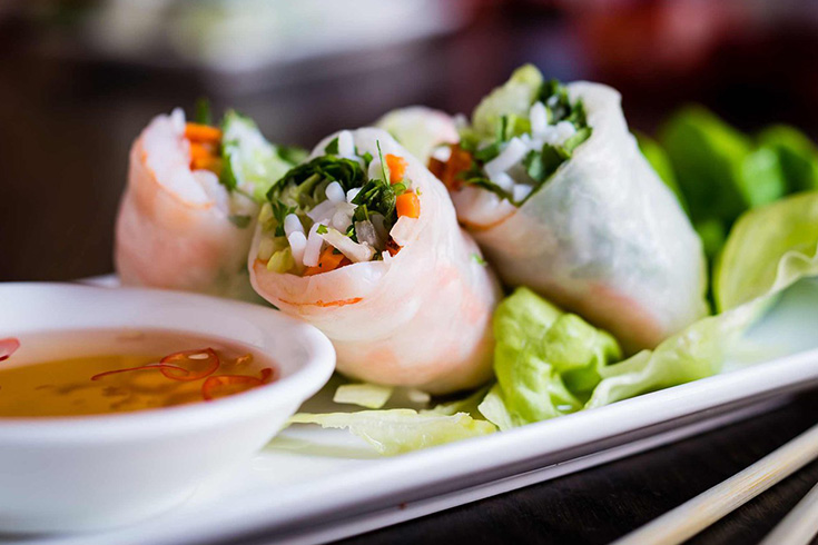 Summer rolls at Ben Thanh market