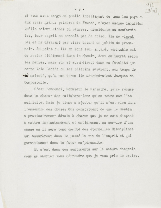 Paul Guillaume - Lettre ouverte à Monsieur le Ministre de l'Education Nationale
